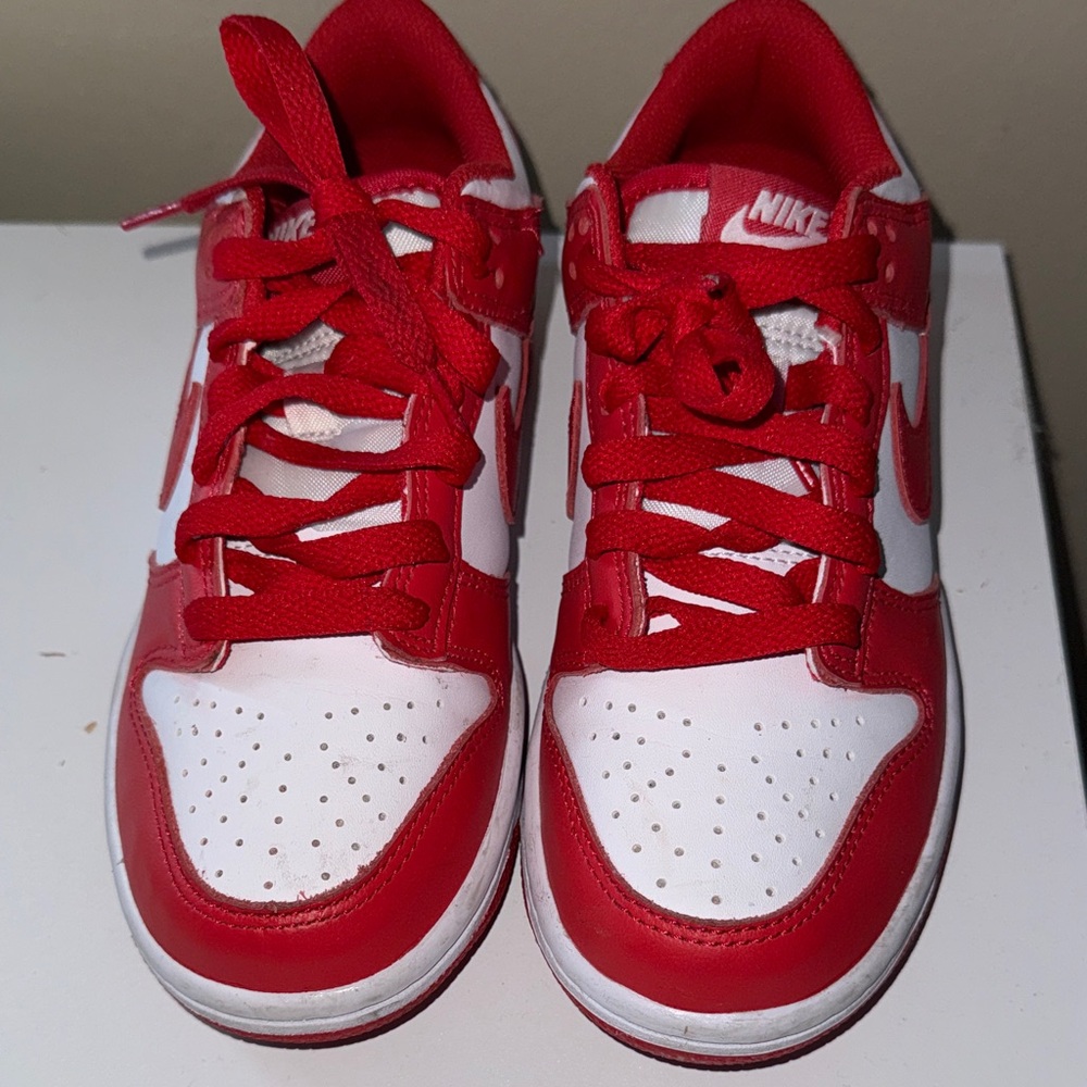 Nike Dunks Kids Red and White low Sneakers